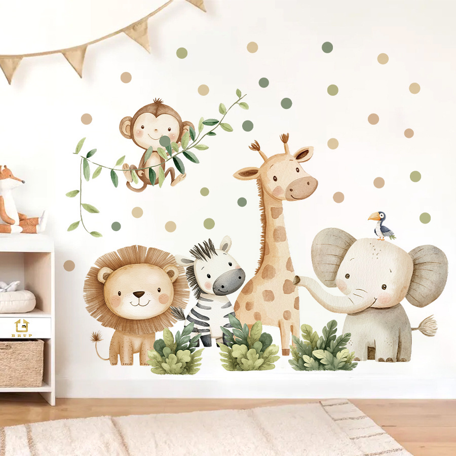 自由奔放に生きる森の動物ウォールステッカーキッズルーム用男の - Baby Nursery Decor Girl のレビューと価格