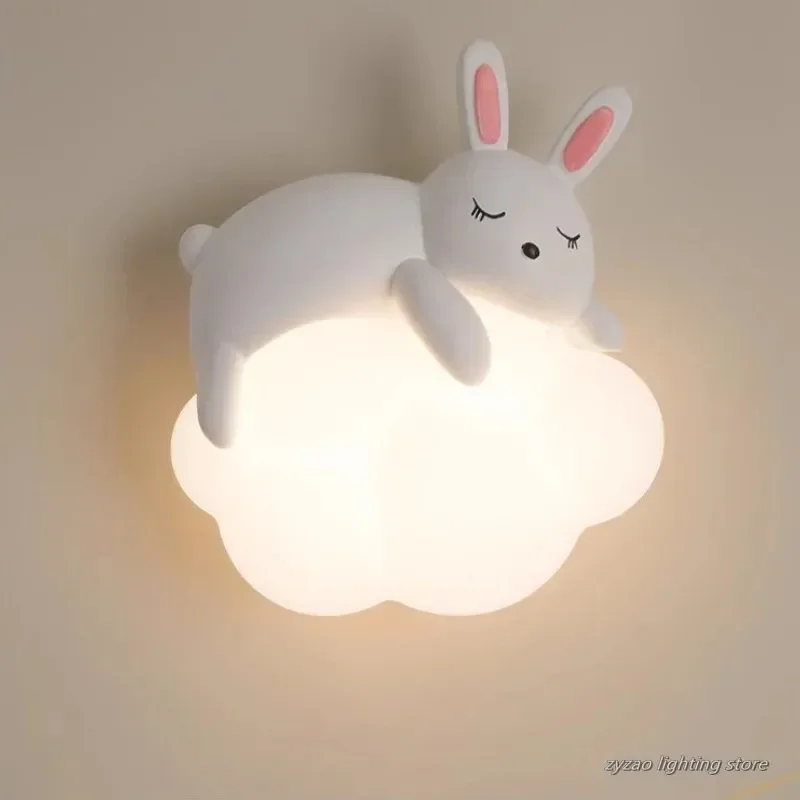 かわいい子供部屋用、ベッドサイドの壁掛けランプ。クマ、ウサギ - Baby Nursery Boy のレビューと価格