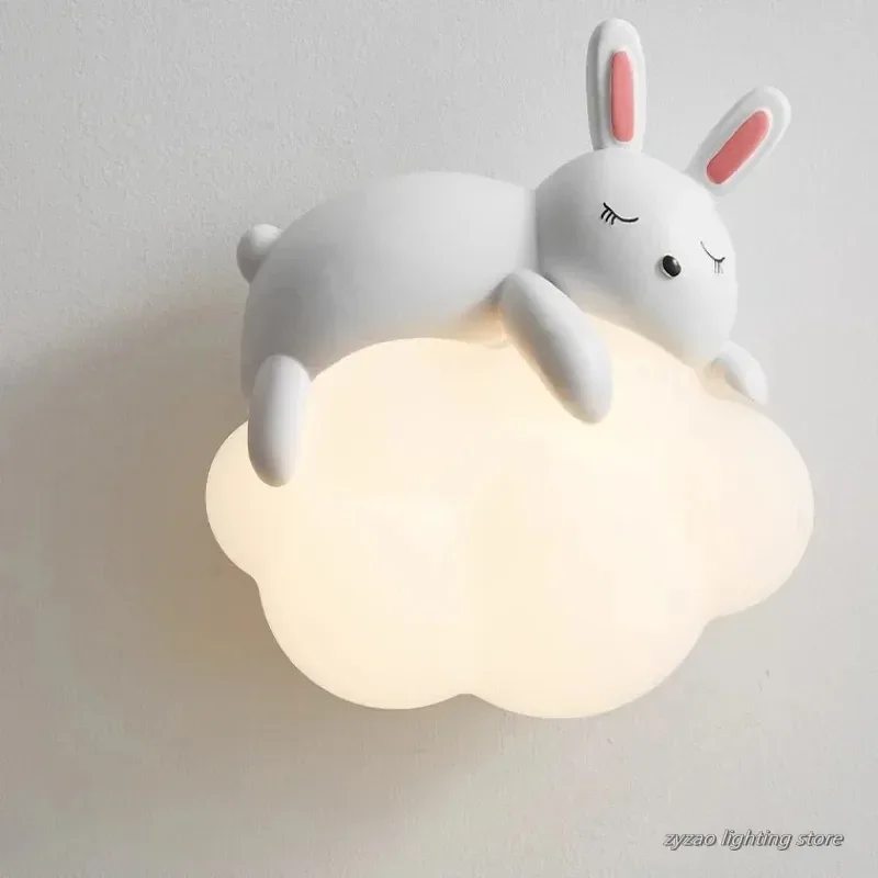 かわいい子供部屋用、ベッドサイドの壁掛けランプ。クマ、ウサギ - Baby Nursery Boy のレビューと価格