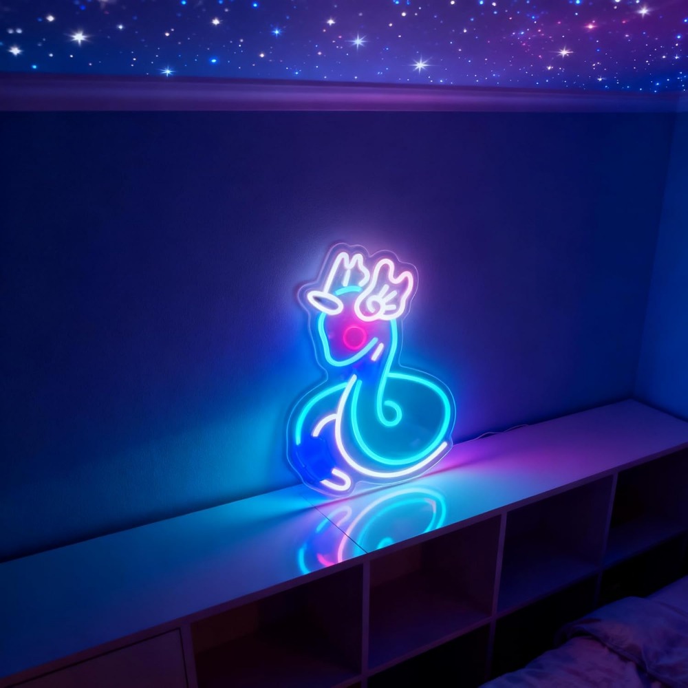 可愛い動物の形をしたLEDネオンライト、壁掛け調光可能ネオン - Baby Nursery Decor Girl のレビューと価格