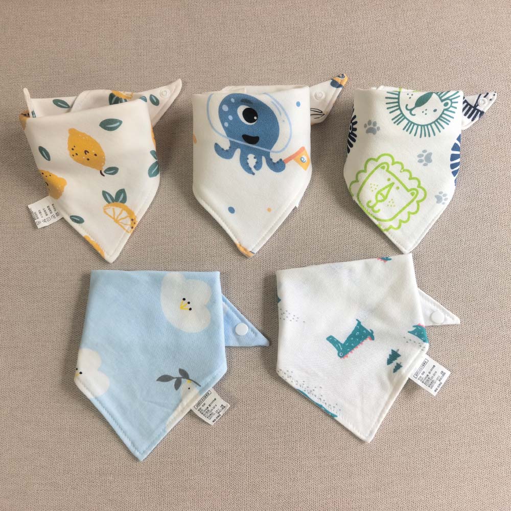 ベビービブ 100％コットン製、よだれかけ、授乳用ビブ 5枚 - Baby Nursery Boy のレビューと価格