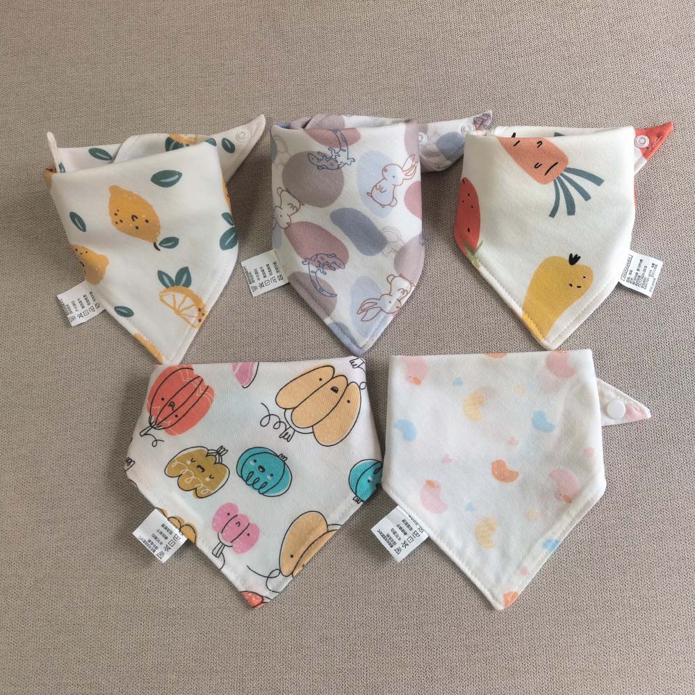 ベビービブ 100％コットン製、よだれかけ、授乳用ビブ 5枚 - Baby Nursery Boy のレビューと価格