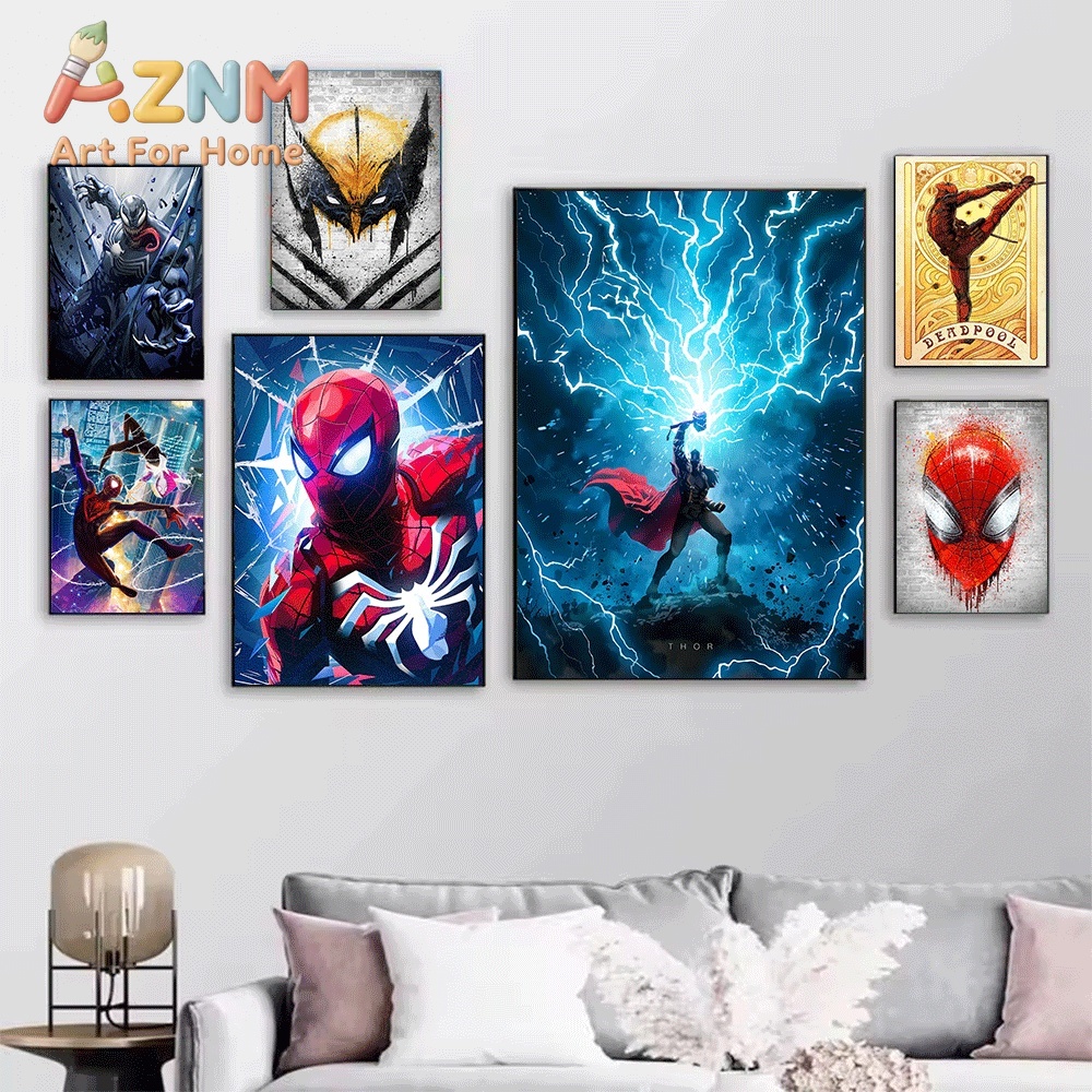 マイルス・モラレス スパイダーバース キャンバス壁掛けアート - Baby Nursery Frames のレビューと価格