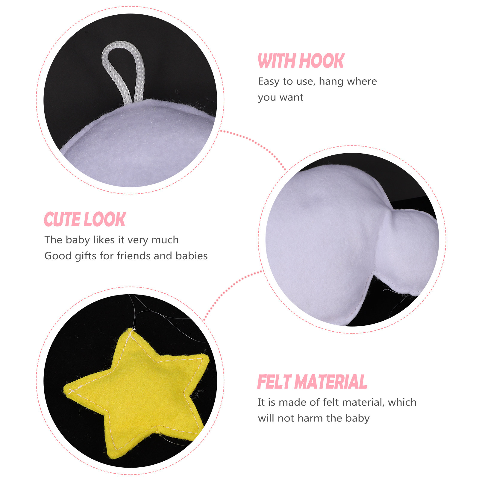 愛らしい雲と星のフェルト製ウォールデコレーション。ベビー部屋 - Baby Nursery Light Fixture のレビューと価格