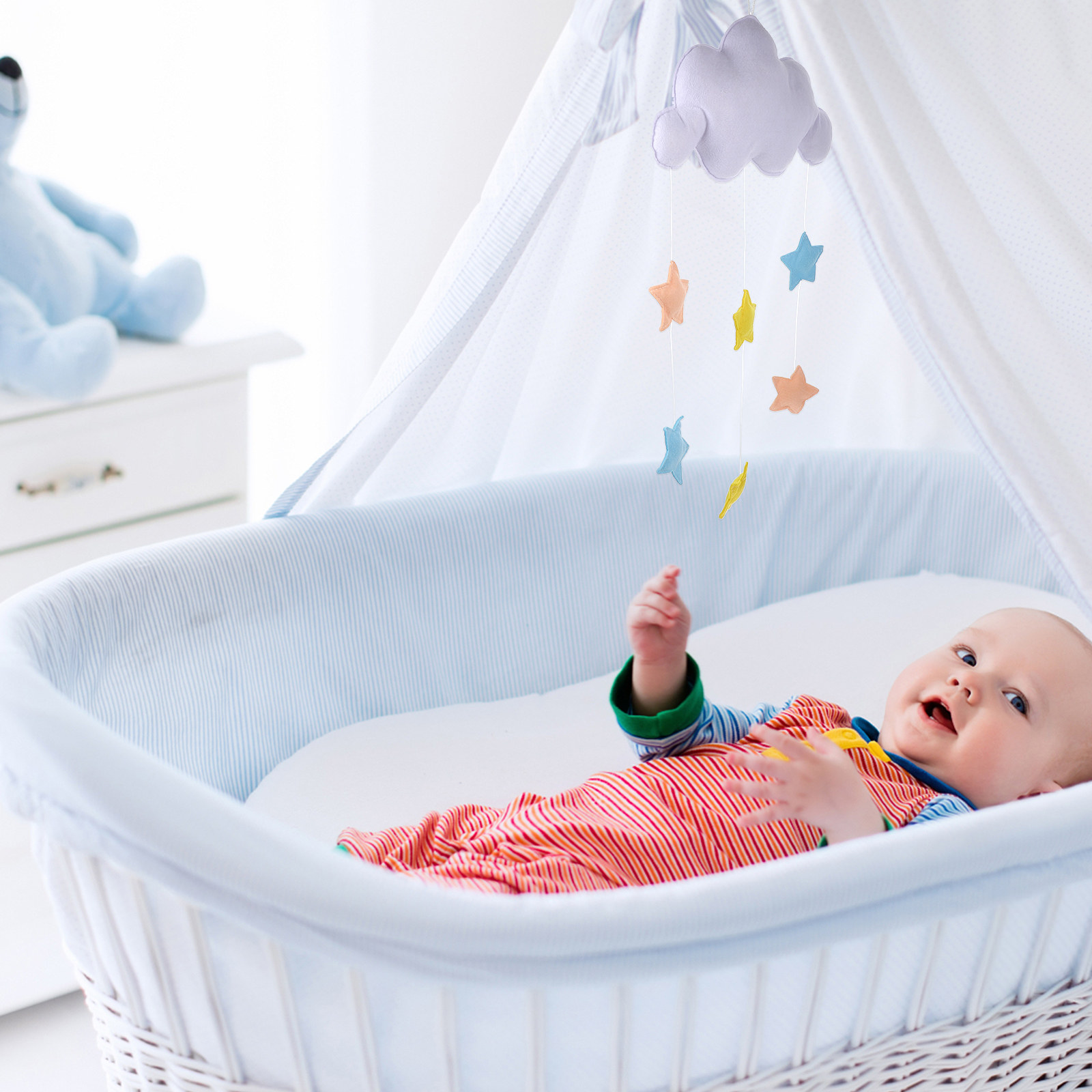 愛らしい雲と星のフェルト製ウォールデコレーション。ベビー部屋 - Baby Nursery Light Fixture のレビューと価格