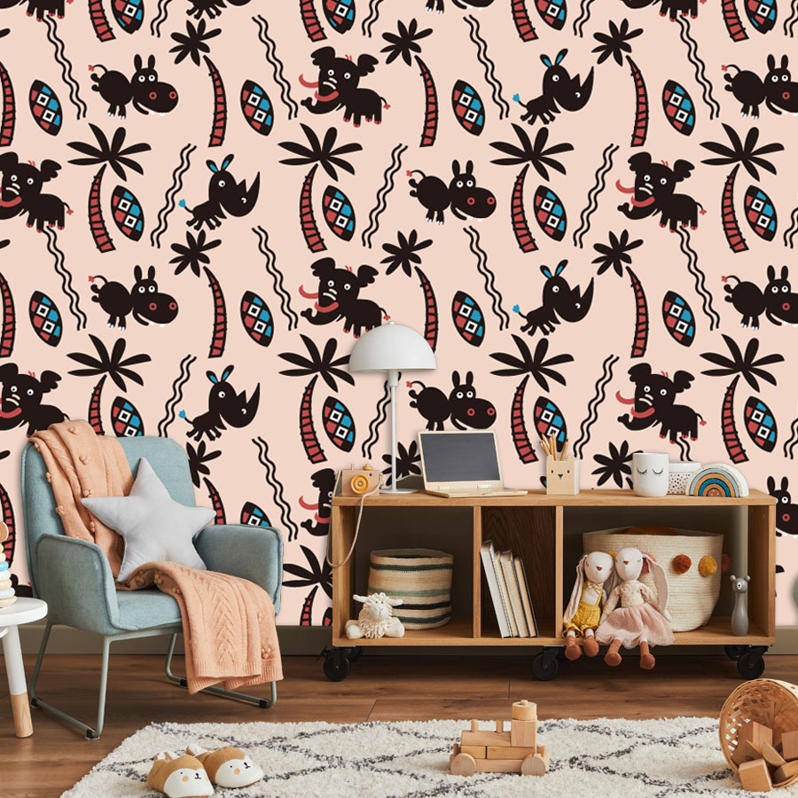 漫画風カスタムピールアンドスティック壁紙 リビングルーム用  - Baby Nursery Peel And Stick Wallpaper のレビューと価格