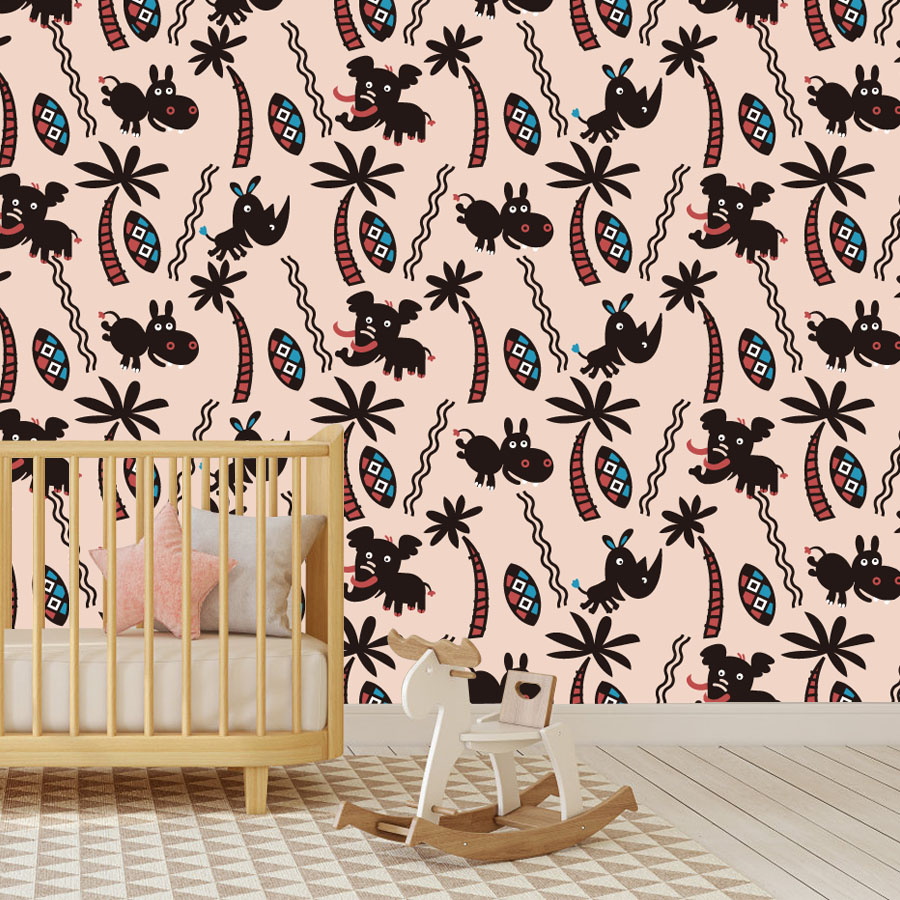 漫画風カスタムピールアンドスティック壁紙 リビングルーム用  - Baby Nursery Peel And Stick Wallpaper のレビューと価格